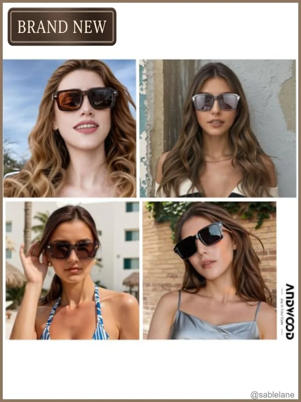 Vintage Rectangular Polarized Sunglasses for Women Men Retro Square Shades
